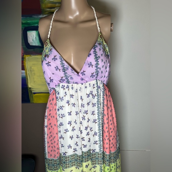 Forever 21 Boho Floral Patchwork Tiered Maxi Dress - Small - Picture 4 of 17
